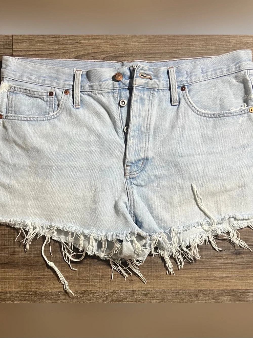 Madewell Relaxed Denim High Rise Distressed Cut Off Jean Shorts